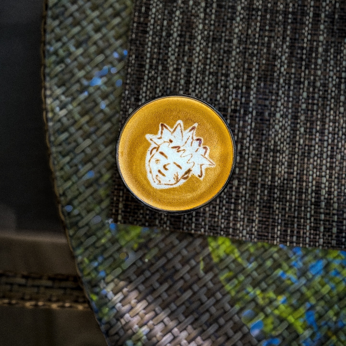 Freshly brewed cup of coffee on a table